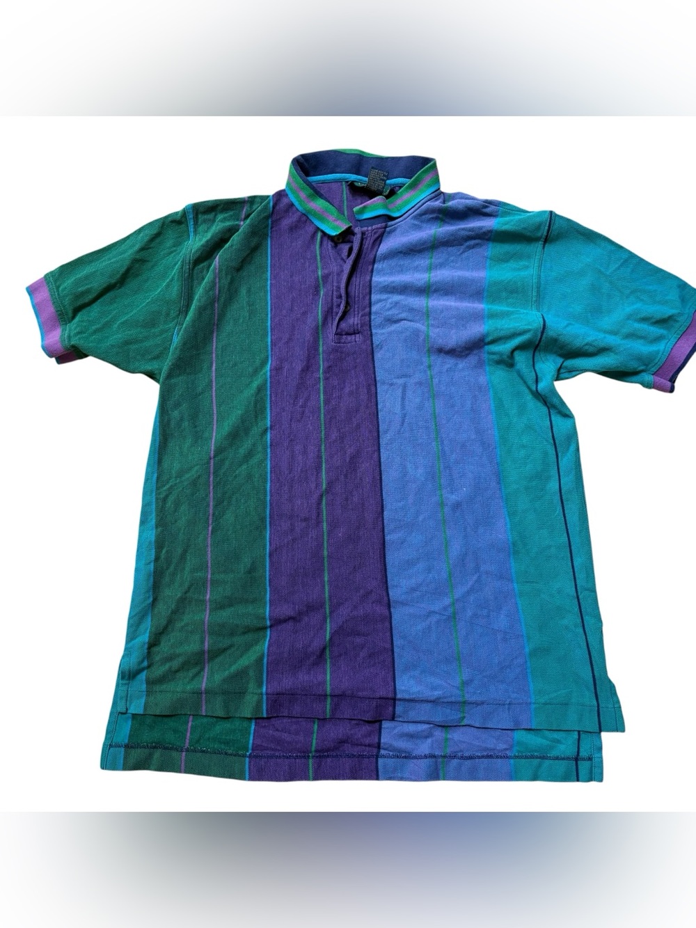 Colours by Alexander Julian Vintage Stripped Polo Shirt Size XL